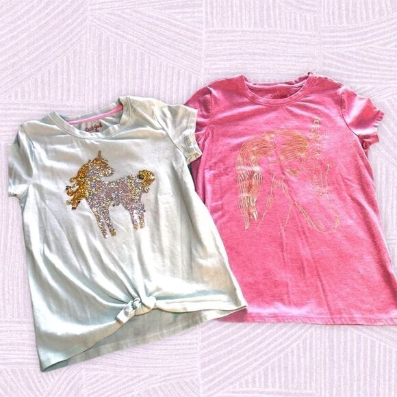 Cat & Jack Girl’s Unicorn Short-sleeve Tops Set - Picture 1 of 15